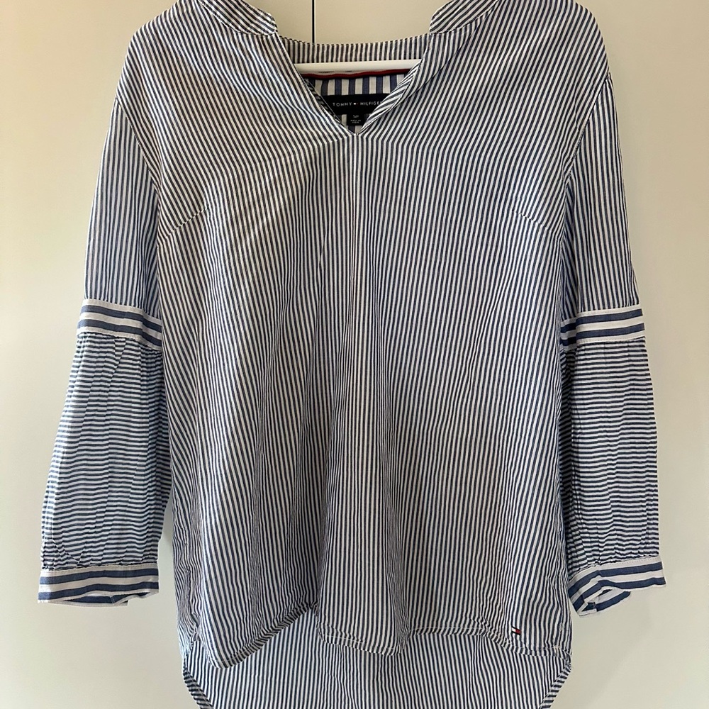 Tommy Hilfiger Blue and White Sailor Collar Tunic